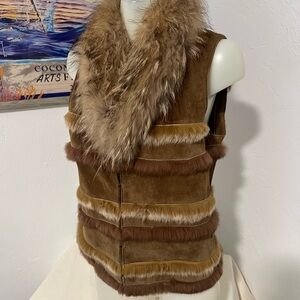 Cache Brown Fur-Trimmed Vest